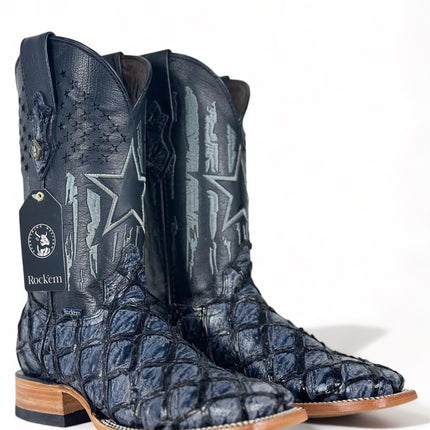Texas Pez Clon Azul Cowboy Boot