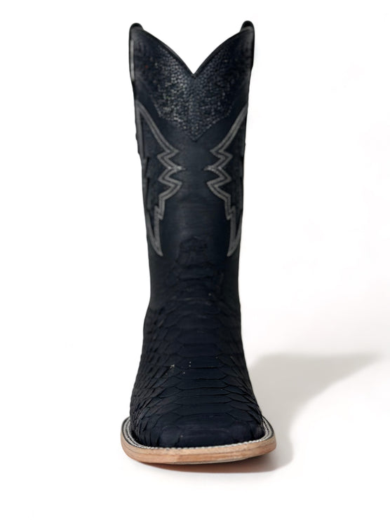 Exotic Python CowBoy Boot Matte Black