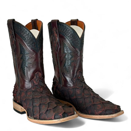 Exotic FishScale CowBoy Boot Rojo