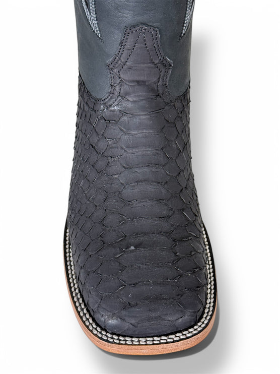 Exotic Python CowBoy Boot Matte Black